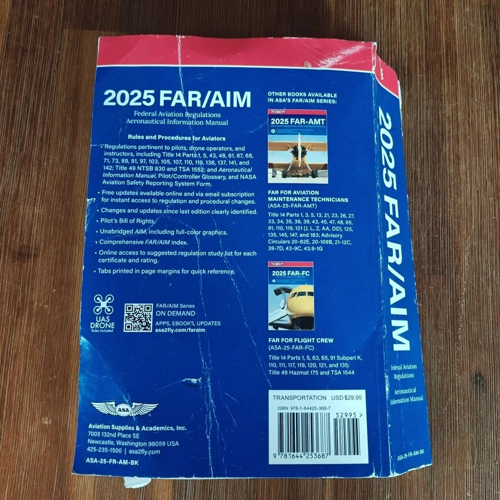 Far/Aim 2025: Federal Aviation Regulations... 9781644253687 Used‎ Damaged